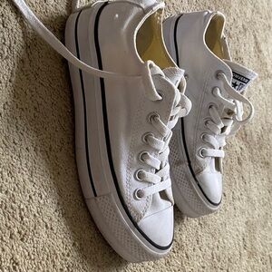 Converse Classic Platform White Canvas Sneakers